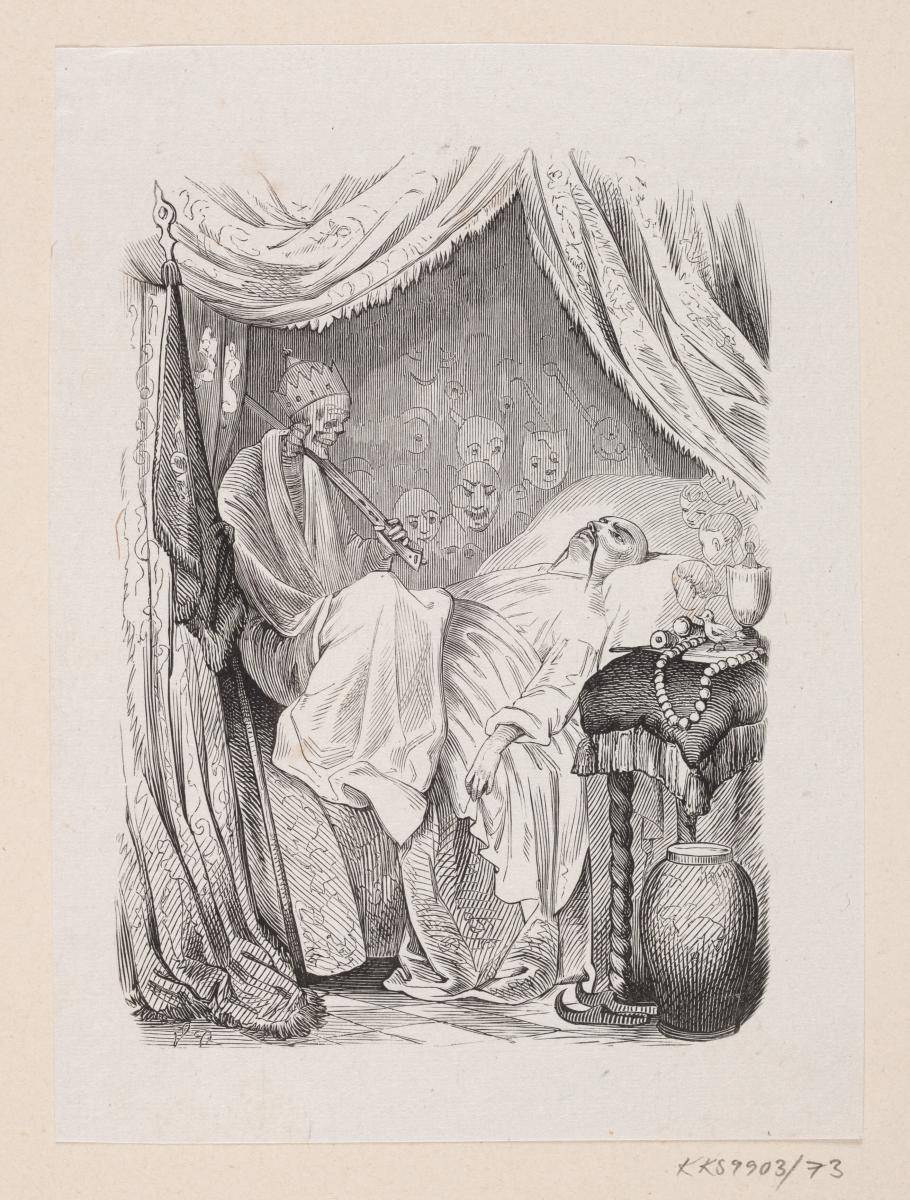 Nattergalen H.C. Andersen - Illustration H.P. Hansen, 1843